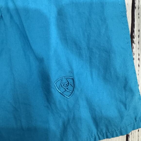 Ariat Women’s Western Snap Shirt L Blue Pearl Embellished Rodeo Cowgirl Y2K - Picture 7 of 8